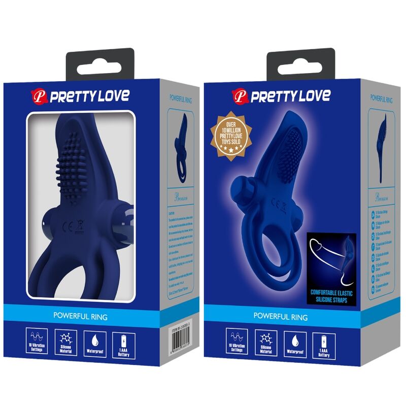 Anello Fallico Vibrante Pretty Love Bronson — 10 Modalità, Blu