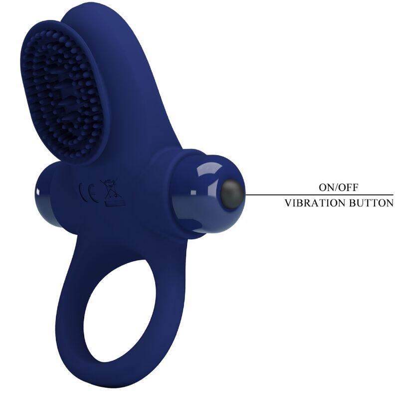 Anello Fallico Vibrante Pretty Love — Silicone, Blu
