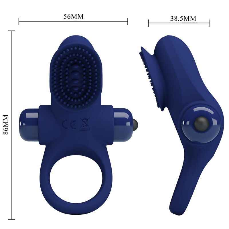Anello Fallico Vibrante Pretty Love — Silicone, Blu