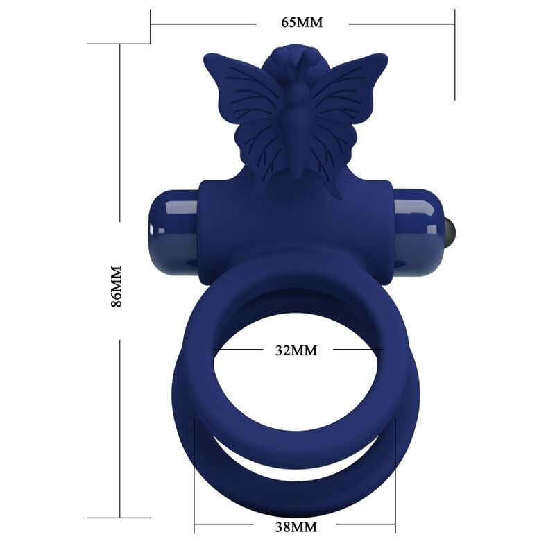 Anello Fallico Vibrante Pretty Love Jamele — Doppio, Farfalla