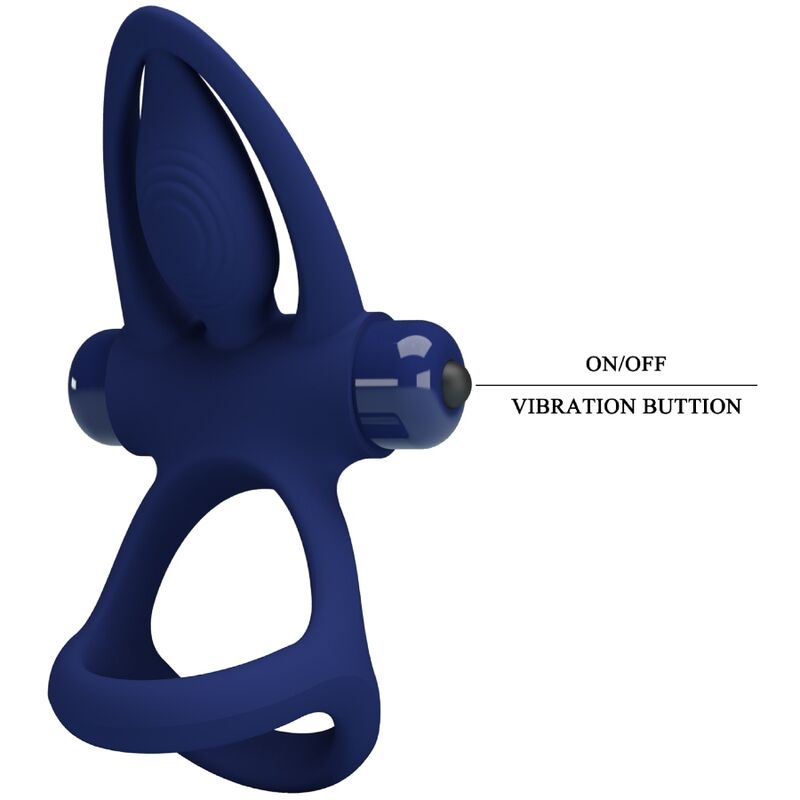 Anello Fallico Vibrante con Stimolatore Pretty Love Mat — Blu