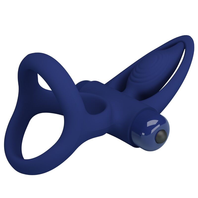 Anello Fallico Vibrante con Stimolatore Pretty Love Mat — Blu