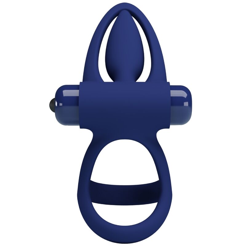 Anello Fallico Vibrante con Stimolatore Pretty Love Mat — Blu