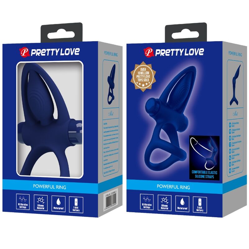 Anello Fallico Vibrante con Stimolatore Pretty Love Mat — Blu