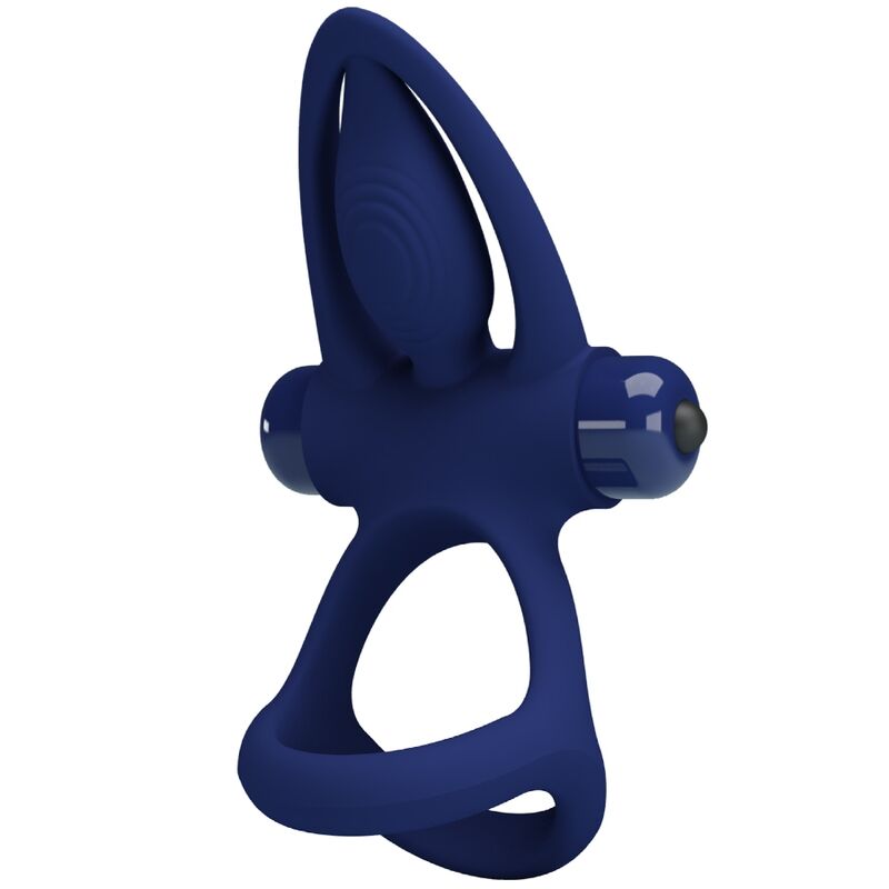 Anello Fallico Vibrante con Stimolatore Pretty Love Mat — Blu