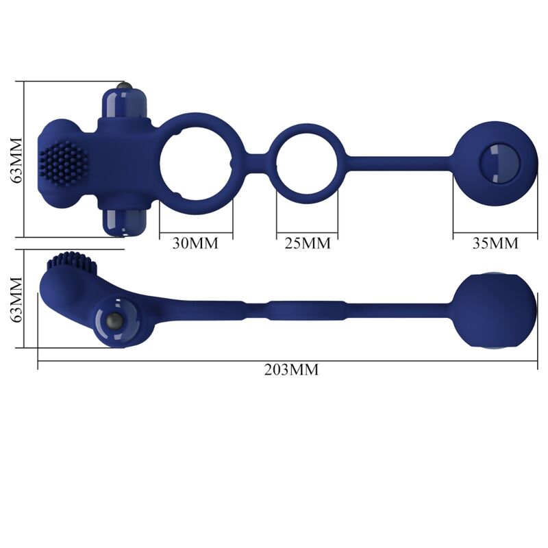 Anello Fallico Vibrante con Plug Pretty Love Remington — Blu