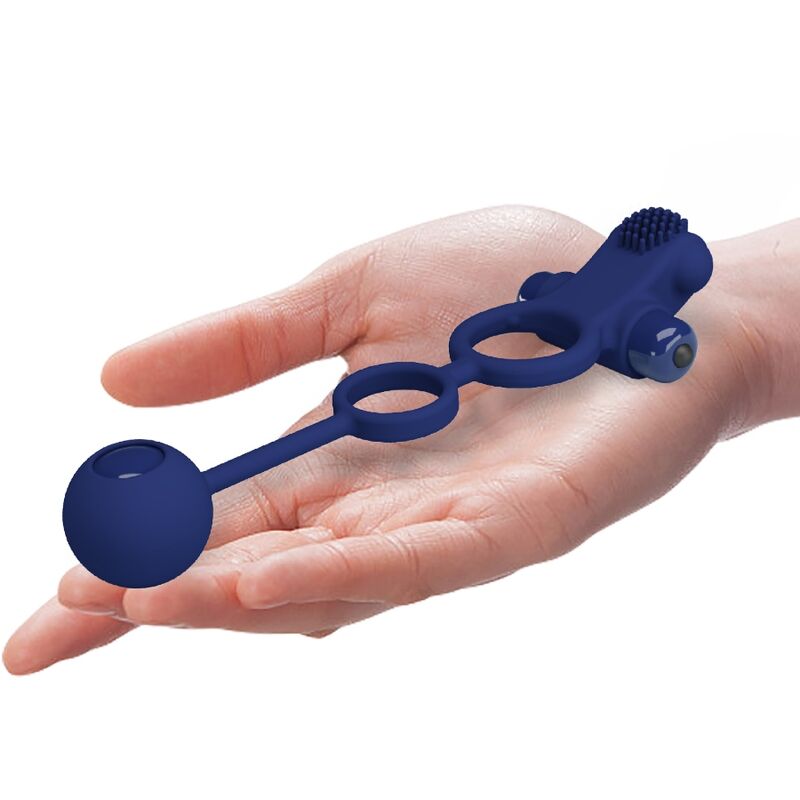 Anello Fallico Vibrante con Plug Pretty Love Remington — Blu
