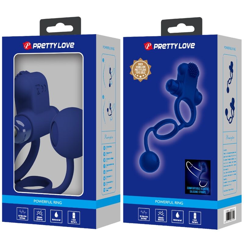 Anello Fallico Vibrante con Plug Pretty Love Remington — Blu