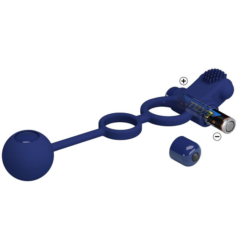Anello Fallico Vibrante con Plug Pretty Love Remington — Blu