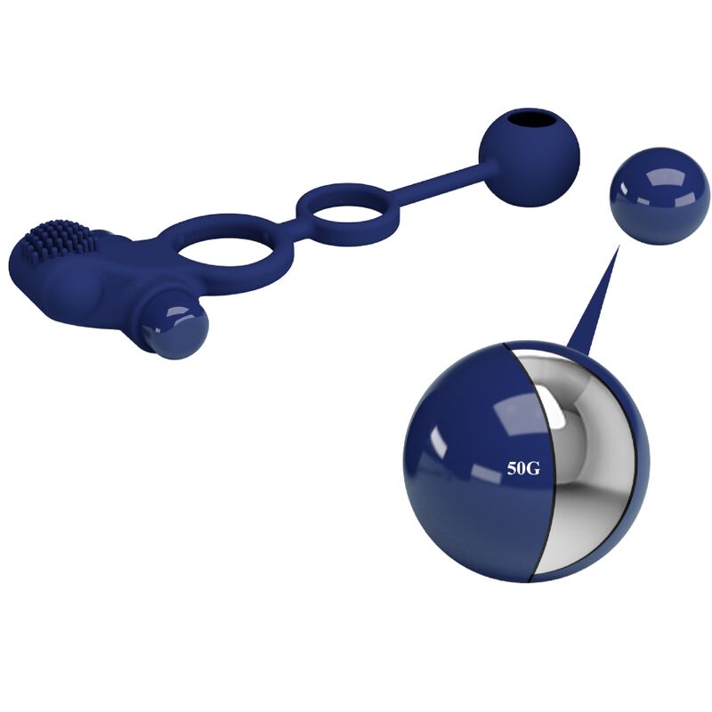 Anello Fallico Vibrante con Plug Pretty Love Remington — Blu