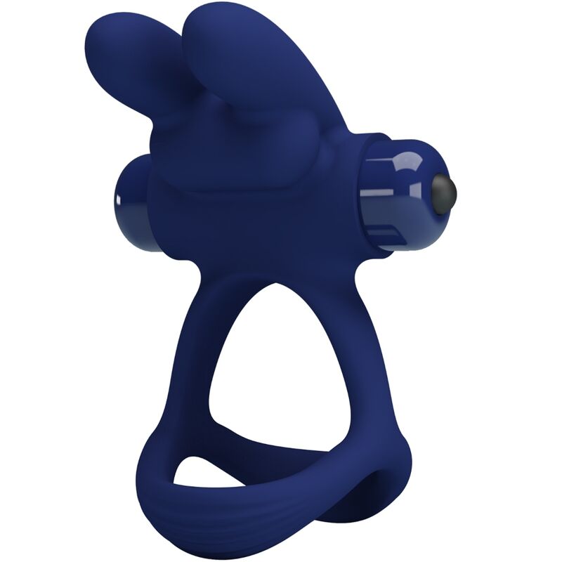 Anello Fallico Vibrante Doppio Pretty Love Francisco — Blu