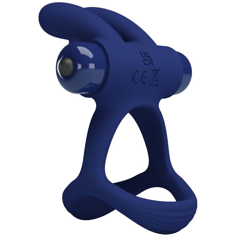Anello Fallico Vibrante Doppio Pretty Love Francisco — Blu