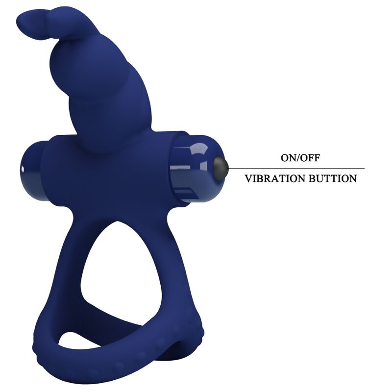 Anello Fallico Vibrante Pretty Love Luchito — Doppio, Blu