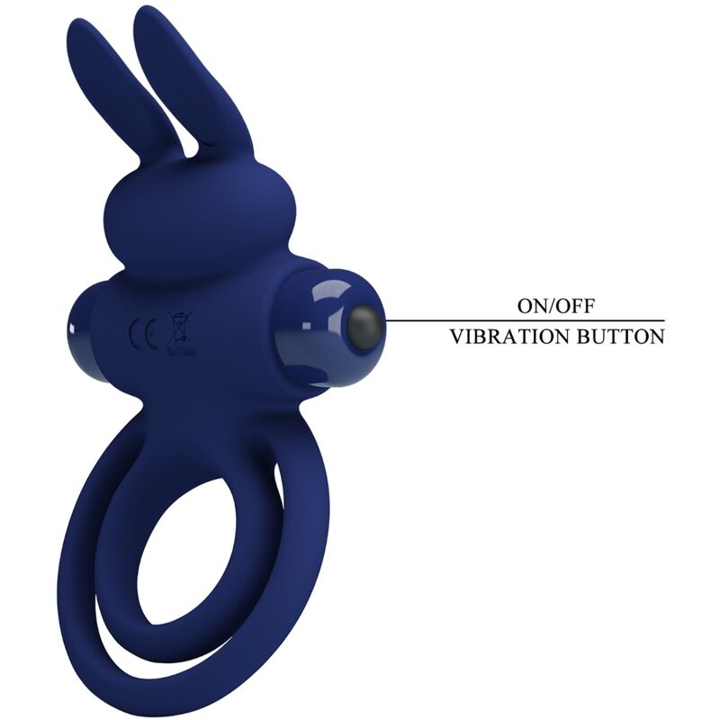Anello Fallico Vibrante Rabbit Pretty Love Darey — Blu