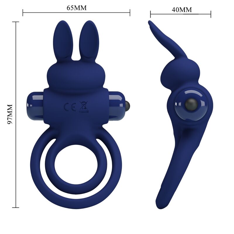Anello Fallico Vibrante Rabbit Pretty Love Darey — Blu