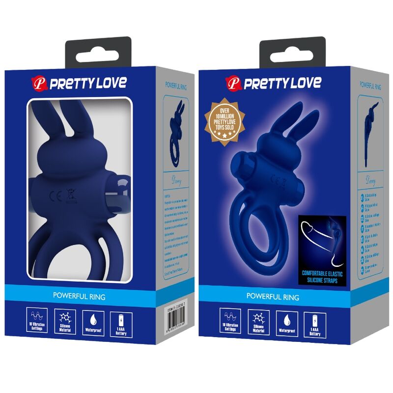 Anello Fallico Vibrante Rabbit Pretty Love Darey — Blu
