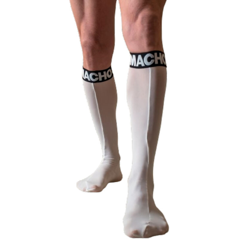 Calzini Fetish Semi-Trasparenti Macho — Taglia Unica, Bianco