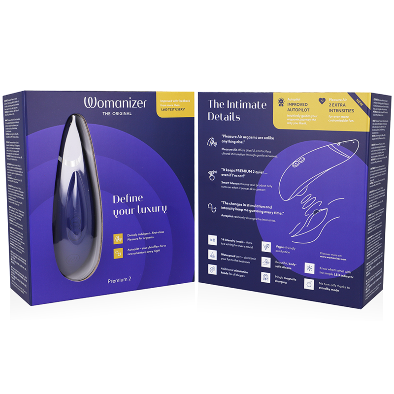 Succhia Clitoride Womanizer Premium 2 — Pleasure Air, Mirtillo