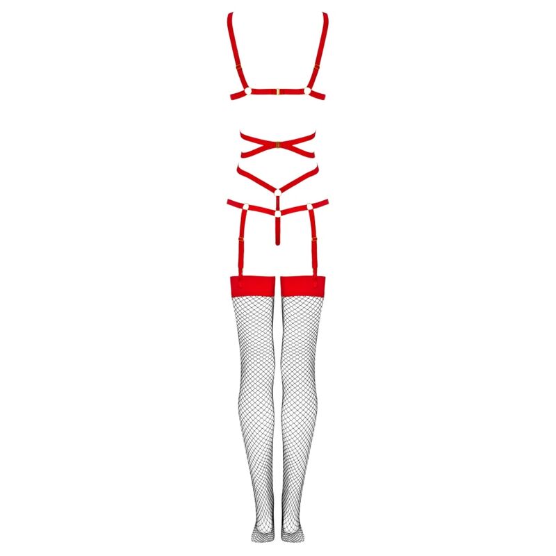 Body Erotico con Calze Livco Corsetti Thiara — Rosso S/M