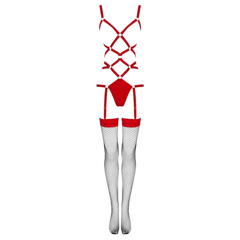 Body Erotico con Calze Livco Corsetti Thiara — Rosso L/XL