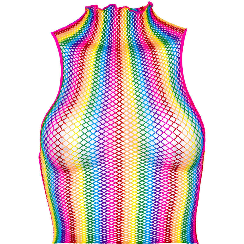 Top Rete Multicolore Leg Avenue Rainbow Net — Festival