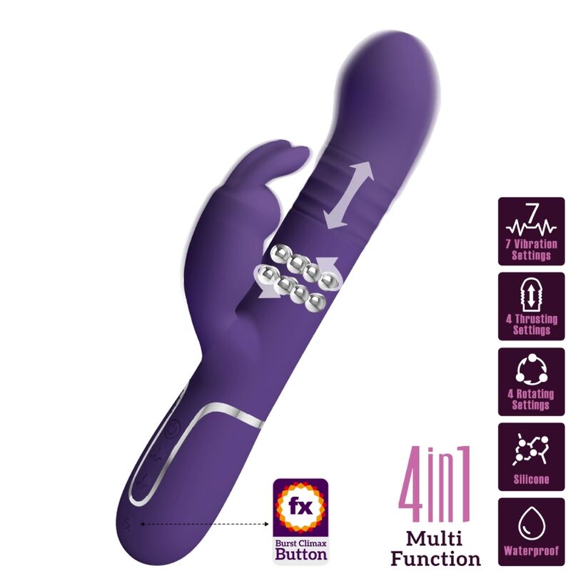 Vibratore Rabbit Pretty Love Coale — 4 in 1, Viola