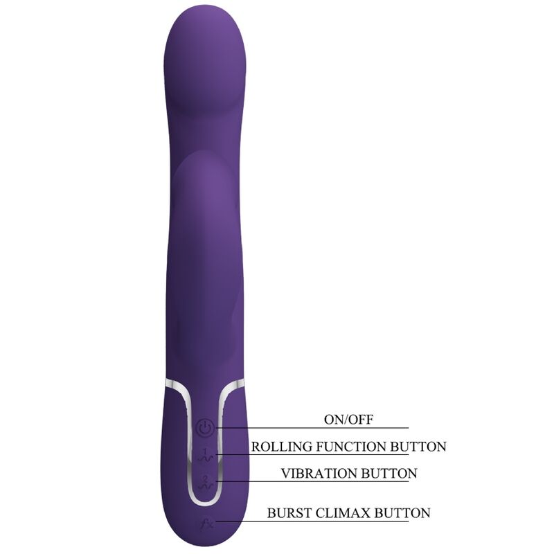 Vibratore Rabbit con Perle Pretty Love Zalin — 4 in 1, Viola