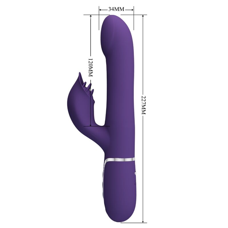Vibratore Rabbit con Perle Pretty Love Zalin — 4 in 1, Viola