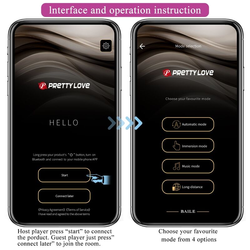 Vibratore Elettrostimolazione APP Pretty Love Hector — Viola