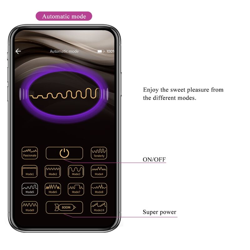 Vibratore Elettrostimolazione APP Pretty Love Hector — Viola