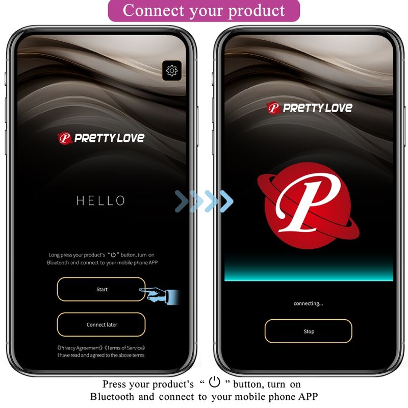 Vibratore Elettrostimolazione APP Pretty Love Hector — Viola