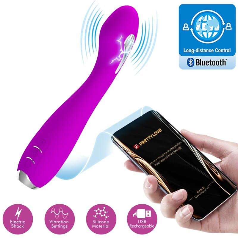 Vibratore Elettrostimolazione APP Pretty Love Hector — Viola
