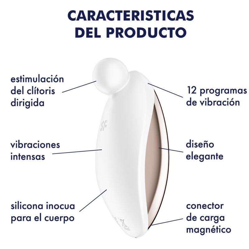 Vibratore Clitoride Satisfyer Spot On 2 — ABS Lucido, Bianco