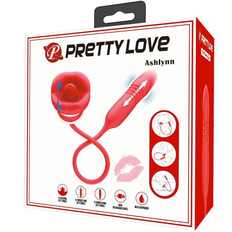 Stimolatore Vulvare con Lingua Pretty Love Ashlynn — Rosso