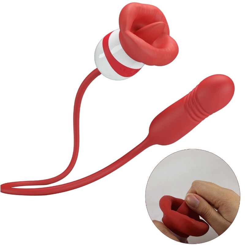 Stimolatore Vulvare con Lingua Pretty Love Ashlynn — Rosso