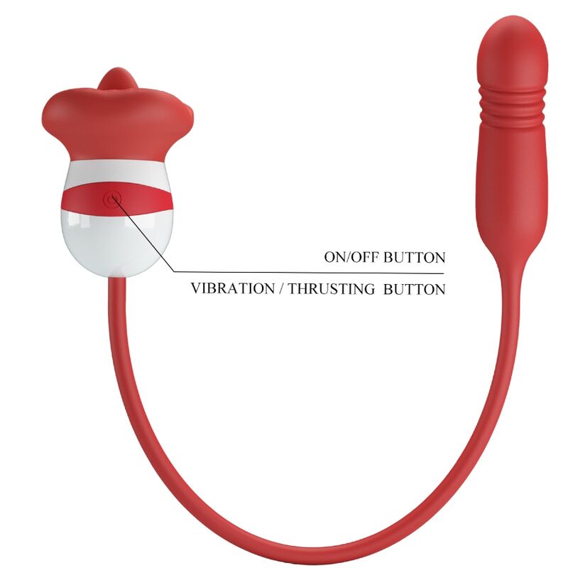 Stimolatore Vulvare con Lingua Pretty Love Ashlynn — Rosso