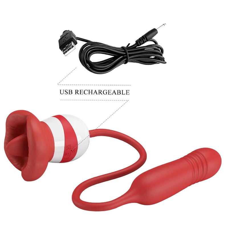 Stimolatore Vulvare con Lingua Pretty Love Ashlynn — Rosso