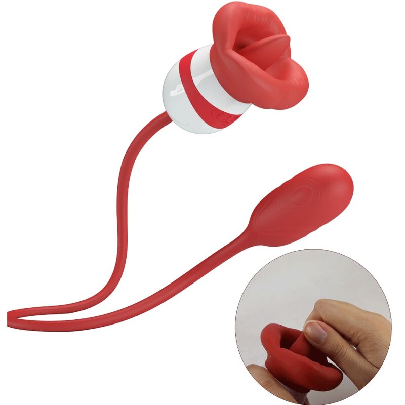 Stimolatore Vulvare con Lingua Pretty Love Aliyah — Rosso