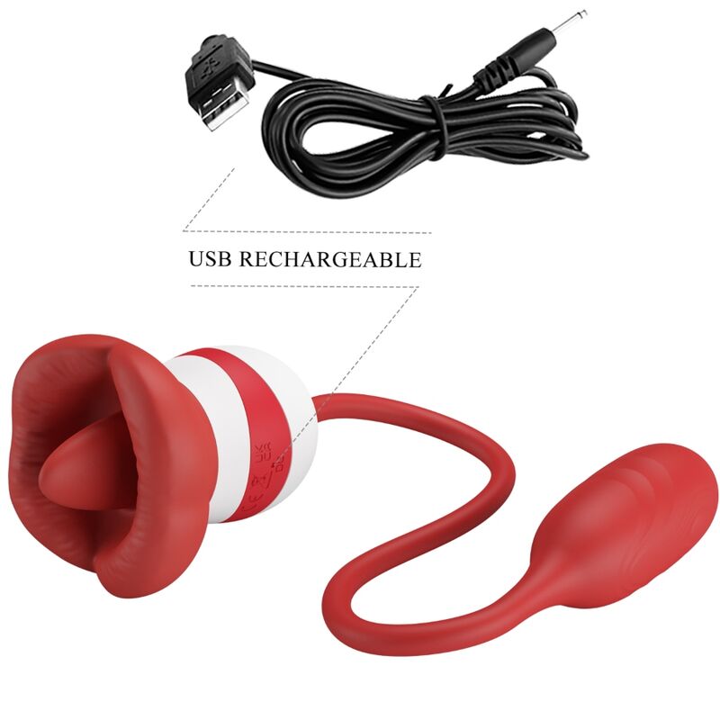 Stimolatore Vulvare con Lingua Pretty Love Aliyah — Rosso