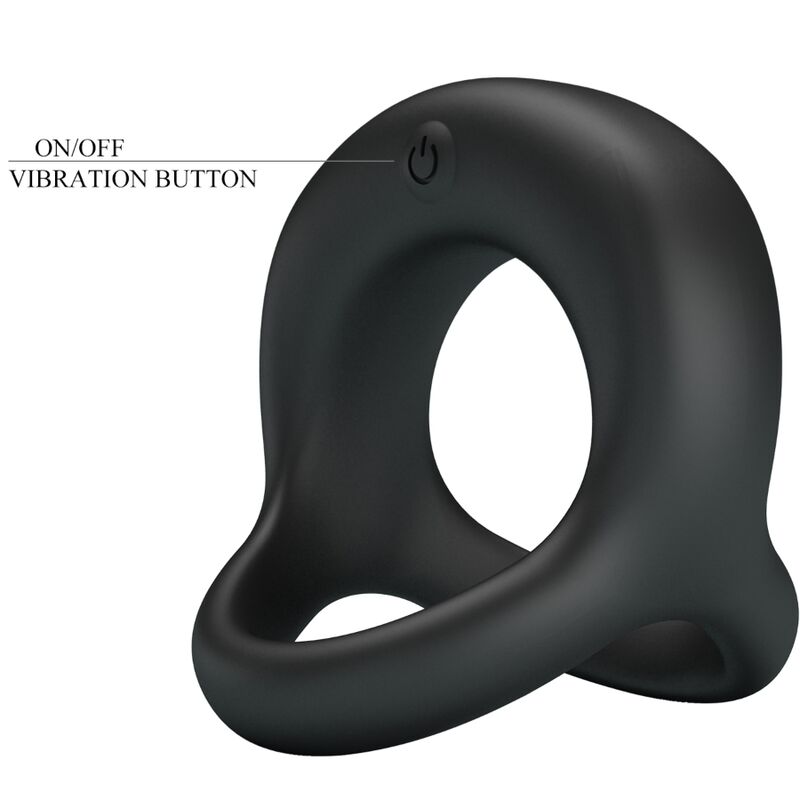 Anello Fallico Vibrante Pretty Love Elliott — Silicone Nero