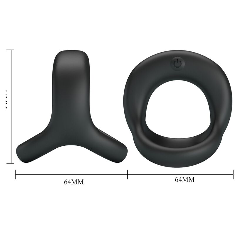 Anello Fallico Vibrante Pretty Love Elliott — Silicone Nero