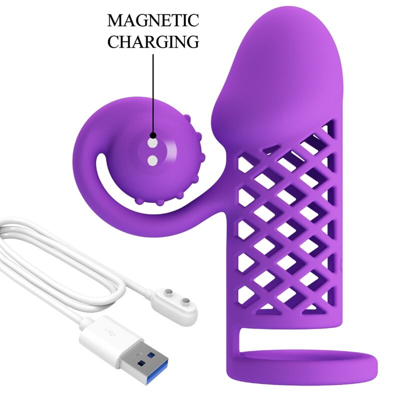 Guaina Fallica Vibrante Romance Harden — Silicone, viola