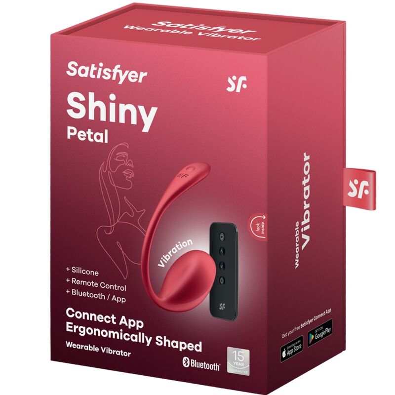 Vibratore Punto G Indossabile Satisfyer Shiny Petal — App, Rosso