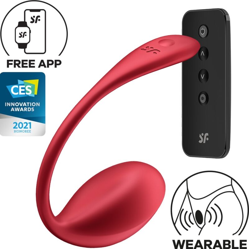 Vibratore Punto G Indossabile Satisfyer Shiny Petal — App, Rosso