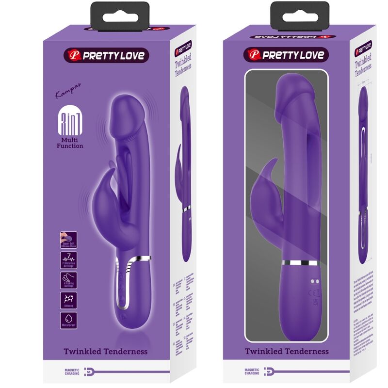 Vibratore Rabbit Pretty Love Kampas — 3 in 1, Ricaricabile