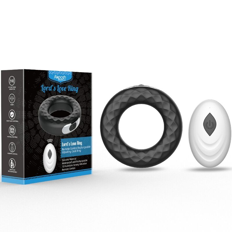 Anello Fallico Vibrante con Telecomando Armony Lord's Love — Nero