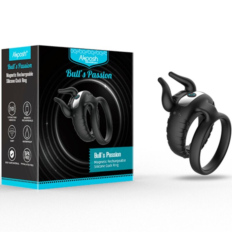 Anello Fallico Vibrante Armony Bull's Pasion — 10 Modalità, Nero