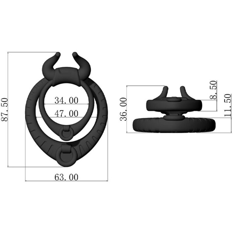 Anello Fallico Vibrante Armony Bull's Pasion — Silicone, Nero