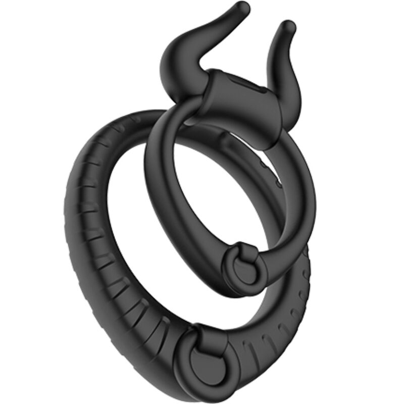 Anello Fallico Vibrante Armony Bull's Pasion — Silicone, Nero