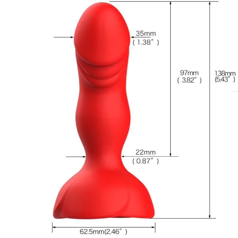 Plug Anale Vibrante con Telecomando Armony Extreme Bloom — Rosso